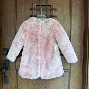 Disney Princess Pink Faux Fur Coat toddler 7/8